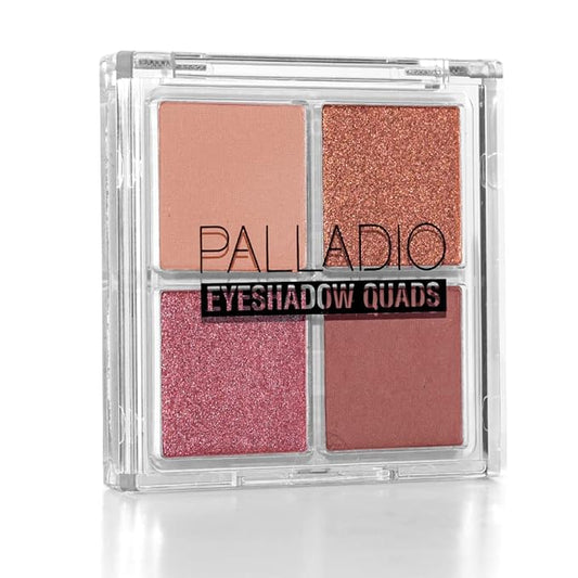 PalladioBeauty Eyeshadow – Palladio Eyeshadow Quads, Velvety Pigmented Blendable Matte, Metallic & Shimmer Finishes, Creamy Formula, Four Way Quad Eye Shadow Palette, Talc-Free (Gossip Girl)