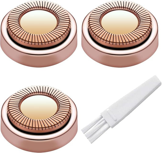 BECHY Replacement Heads – Facial Hair Remover Replacement Heads for Generation 1 Finishing Touch Flawless Facial Hair Removal Tool for Women,18K Gold-Plated Rose Gold 3 Count,First Generation by BECHY