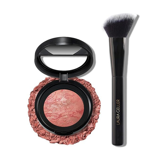 LauraGeller Blush – LAURA GELLER NEW YORK Baked Blush-n-Brighten Marbleized Blush + Angled Brush (08 Starfish Island, 47mm)