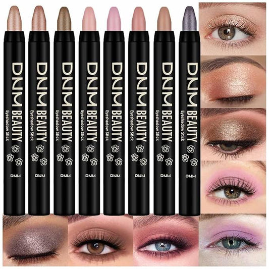 evpct Eyeshadow – evpct 8Pcs Cream Eye Shadow Brightener Sticks Set for Eyes, Champagne Golden Rose Bronze Pink Waterlily Mauve Plum Smoky Amethyst Tawny Shimmer Matte Pencil Eye shadow Crayon Stick Palette Makeup 06