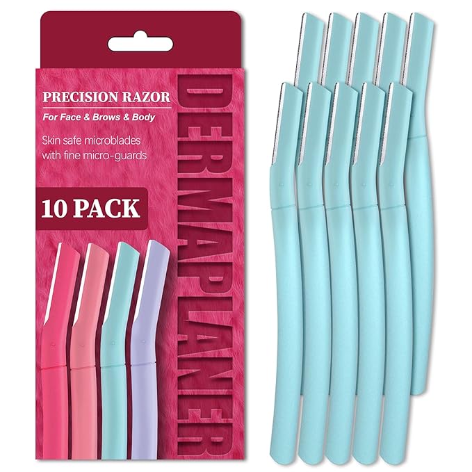 BULIMICA Razor Blades & Cartridges – Face Razors for Women, Dermaplane Razor for Women Face, Eyebrow Razor, Facial Razors, Dermaplaning Tool, Gentle Skin Exfoliation Microblades for Sensitive Skin, Peach Fuzz Remover, 10 Count (Tidal)