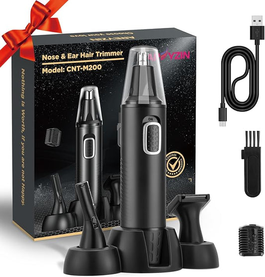 AREYZIN Nose & Ear Hair Trimmers – AREYZIN Nose Hair Trimmer 3-in-1 Versatile Rechargeable Ear and Nose Trimmer for Men&Women Painless Electric Shaver Grooming Kit for Ear Beard Facial Pubic Hair Wet Dry Use
