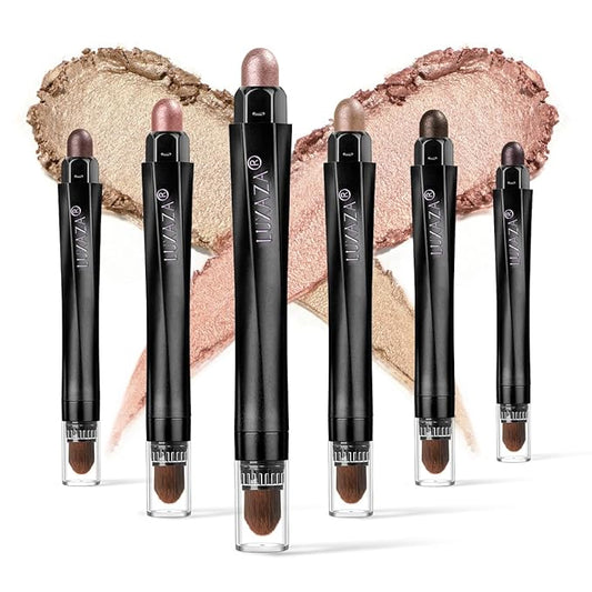 glowtalebaeuty Eyeshadow – 6PCS Cream Eyeshadow Stick Makeup Sets, Metallic And Matte Shimmer Eye Shadow Eye Brightener Stick Pencil Crayon, B06-Pink Ocean