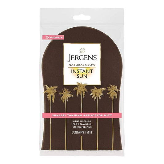 Jergens Natural Glow Body Applicator Mitt, Flawless, Streak-free Tanning Blender Glove, Reusable Tanning Mitt Protects Hands, Deep