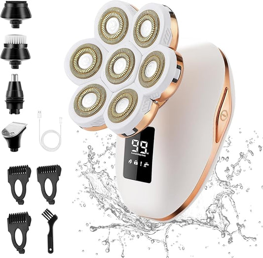 glowtalebaeuty Foil Shavers – Electric Razors for Women, 7D Electric Shaver for Women, 5 in 1 Lady Shavers, Wet/Dry Bikini Trimmer, Rechargeable Facial Hair Removal, Painless Face Razor for Arms Legs Armpit Pubic Area