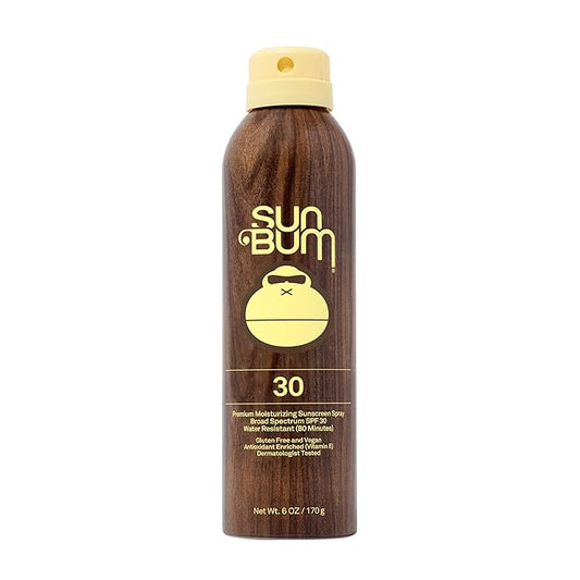 SunBum Body Sunscreens – Sun Bum Original SPF 30 Sunscreen Body Spray - Broad Spectrum Moisturizing Sunscreen with Vitamin E - Hawaii 104 Act Compliant (Made without Octinoxate & Oxybenzone) - 6 oz