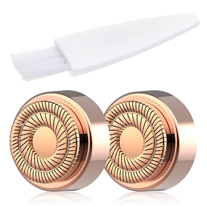 Dealswin Replacement Heads – Facial Hair Remover Replacement Heads: Compatible with Finishing Touch Flawless Facial Hair Removal Tool for Women As Seen On TV 18K Gold-Plated Rose Gold (Generation 2 2pack)