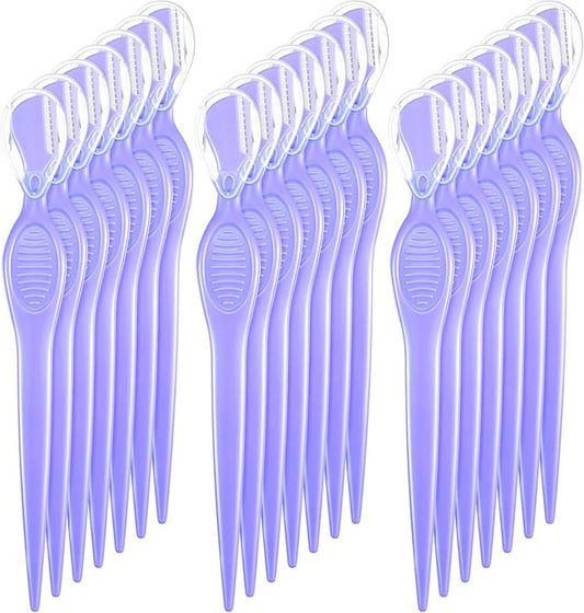 Mudder Disposable Razors – Mudder 21 Pcs Eyebrow Razor Eyebrow Shaver Facial Razor Multipurpose Face Trimmers with Precision Cover for Women Makeup Care Tools(Purple)