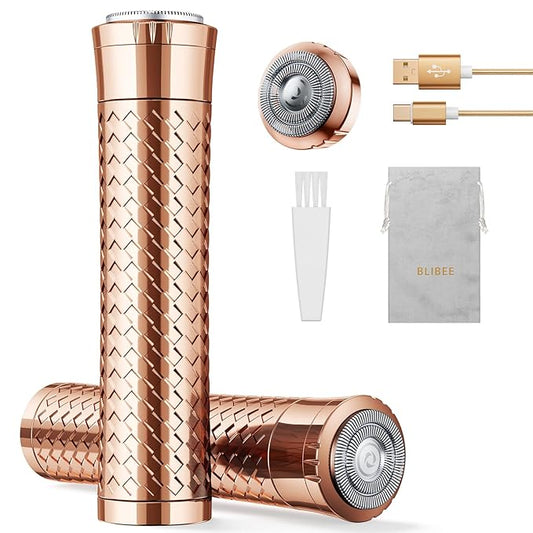 BLIBEE Personal Groomers – Facial Hair Removal for Women, Rechargeable Hair Removal Device, Painless Face Electric Razor/Shaver for Lip, Arms, Face, Peach Fuzz (Gold)
