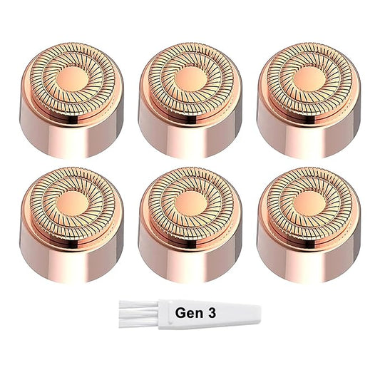 innobeaut Replacement Heads – Replacement Heads Gen 3 for New Version Flawless Facial Hair Remover Generation 3, Double Ring Blades Head for New Flawless, 6 pack