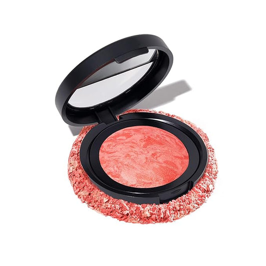 LauraGeller Blush – LAURA GELLER NEW YORK Baked Blush-n-Brighten Marbleized Blush for Cheeks - Cherry Custard - Natural Finish - Buildable Color