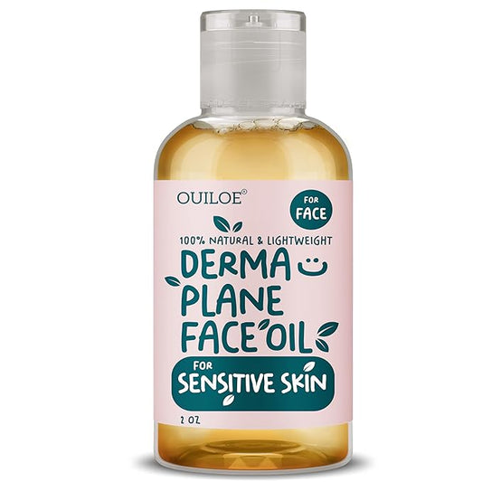 Ouiloe Face Oil – Dermaplane Oil for Women with Sensitive Skin - Face Shaving Oil - Non Comedogenic, Fragrance Free, Natural & Lightweight - Use with Dermaplane Razor for Women Face, 2oz by Ouiloe