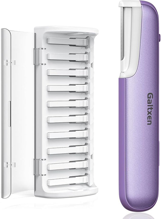 glowtalebaeuty Microdermabrasion Devices – Dermaplaning Tool for Women - Facial Exfoliation & Peach Fuzz Hair Removal with Rechargeable Sonic Edge Technology, 10 Refill Blades