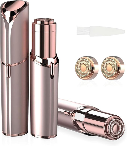 innobeaut Epilators – Women's Painless Hair Remover for Women, Battery Powered Facial Hair Shaver for Lips, Chin, Neck, and Cheek with 2 Replacement Heads and 1 Battery