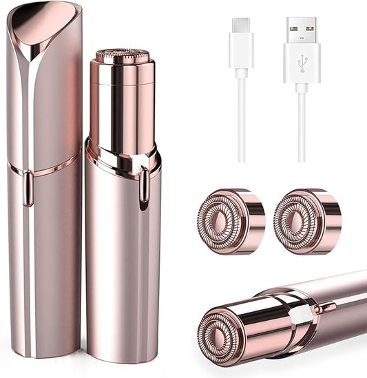 tuokiy Epilators – tuokiy Facial Hair Remover for Women, Face Shaver for Women, Lady Face Electric Razor for Lip, Chin, Peach Fuzz, 2 Replacement Heads and USB Rechargeable