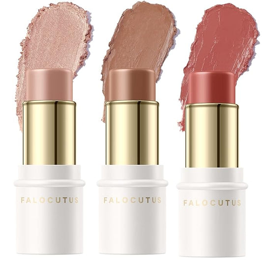 3 Pcs MEDIUM Contour Stick Set,Cream Blush & All Skin