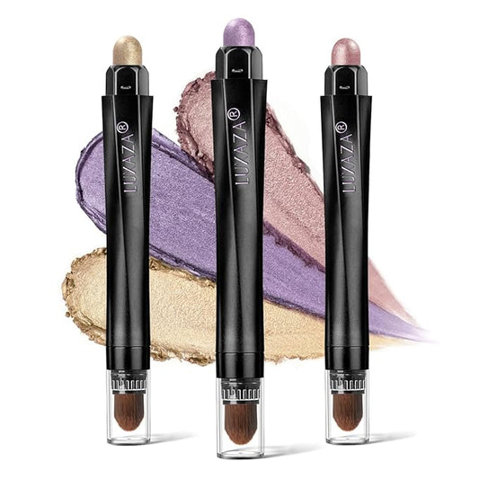 glowtalebaeuty Eyeshadow – 3PCS Cream Eyeshadow Sticks, Neutral Eye Shadow Makeup Pencil Set, Eye Brightener Highlighter, Waterproof & Long Lasting Shadow Stick And Eyeliner