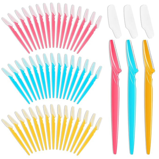 NICEMOVIC Disposable Razors – NICEMOVIC 66 Pcs Dermaplane Razor for Women Face, Eyebrow Razors and Face Razors for Women and Men, Multipurpose Facial and Eyebrow Hair Trimmer and Shaver with Precision Cover (3 Colors)