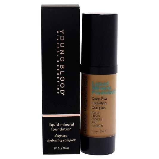 Youngblood Clean Luxury Cosmetics Liquid Mineral Foundation | Gluten (Suntan)