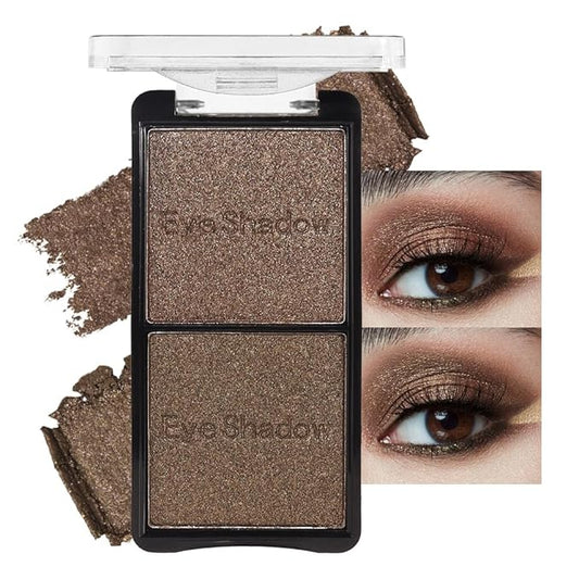 FeiCuiYun Eyeshadow – Double color eye shadow, Eyeshadows Creamy, high pigment eye makeup palette, matte shimmer metal eye shadow powder, Blendable, Ultra-Pigmented, Easy to Apply, Matte & Shimmer, (05)