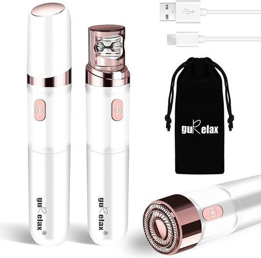 Gurelax Epilators – Hair Removal Epilator for Women, Gurelax Facial Epilator Hair Remover, Plucker for Face, Lip, 2-in-1 Epilation System, All Ages and Skin Types,with Brush, Pouch