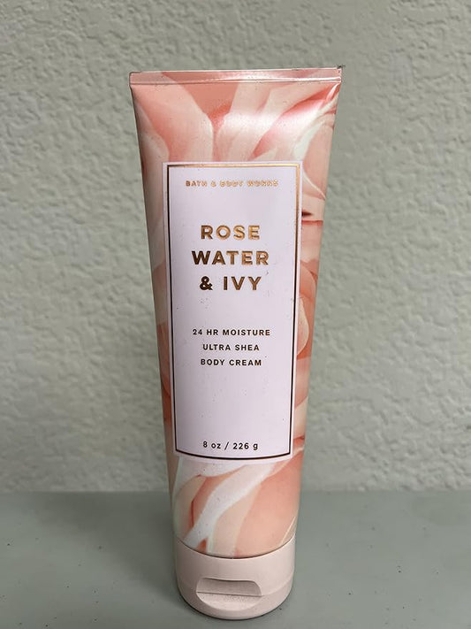 LushLather Creams – Bath and Body Works ROSE WATER & IVY Ultra Shea Body Cream 8 Ounce (2019 Limited Edition)