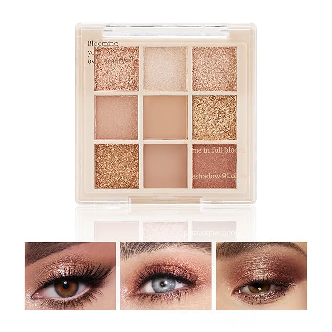 Boobeen Eyeshadow – Boobeen Nude Eyeshadow Palette - Matte and Shimmer Makeup, Highly Pigmented Creamy Eye Shadow Powder, Create a Neutral Eye Look, Long Wearing