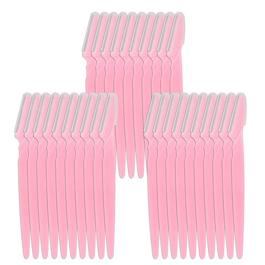 WBCBEC Disposable Razors – 30 Pieces Eyebrow Razor Shaper Trimmer Shaver Facial Razor with Precision Cover for Women and Men