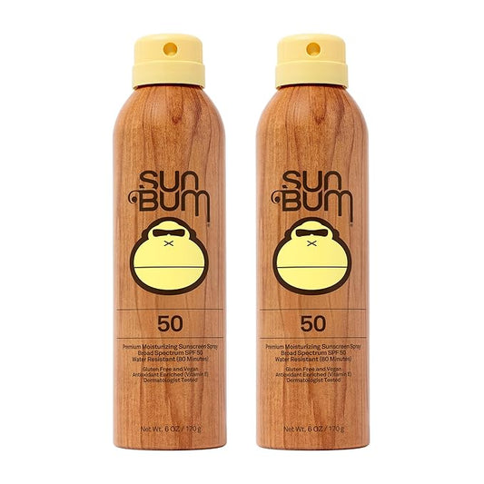 SunBum Body Sunscreens – Sun Bum Original SPF 50 Sunscreen Body Spray | Broad Spectrum Moisturizing Sunblock with Vitamin E | Hawaii 104 Act Compliant (Octinoxate & Oxybenzone Free) | 2 Pack, 6 oz