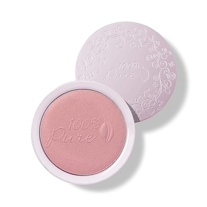 100Pure Blush – 100% PURE Powder Blush (Fruit Pigmented), Chiffon, Soft Shimmery Finish, Nourishes Skin w/Rosehip Oil, Cocoa Butter, Natural Makeup (Soft Pink) - 1