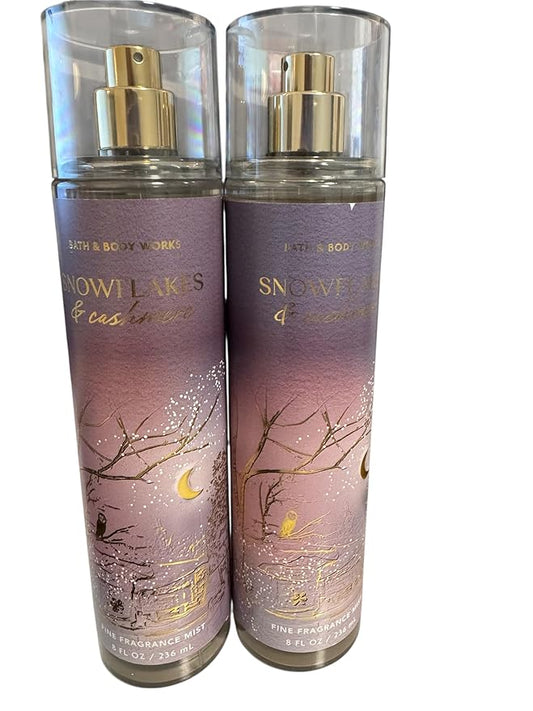 Bath+%26+Body+Works Body Sprays – Bath and Body Works Snowflakes & Cashmere Fine Fragrance Mists Set Of 2 8 oz