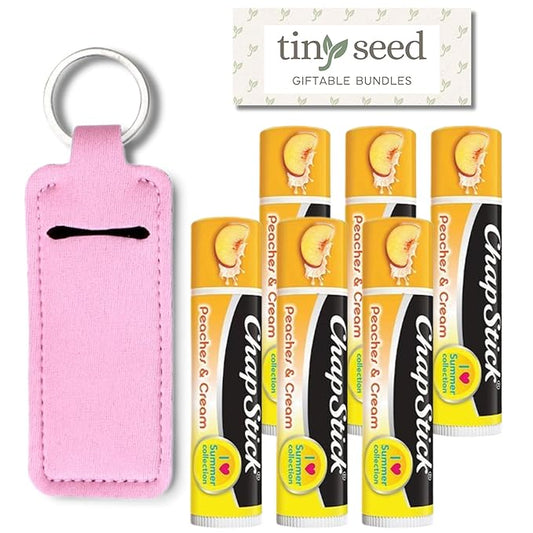 Peaches and Cream Chapstick 6-Pack. Includes Bundle