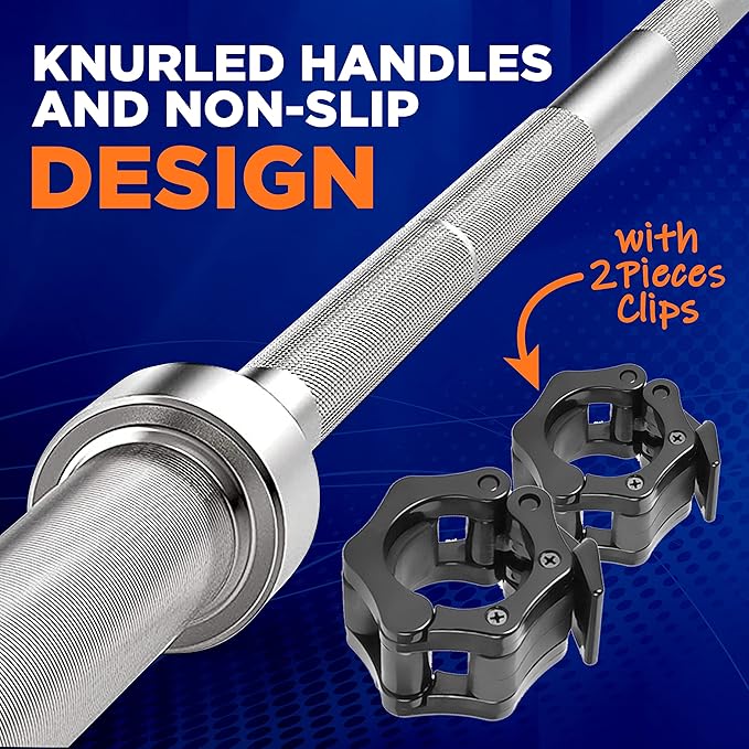Top Pick – SereneLife Olympic Chrome Barbell Bar - 7- foot