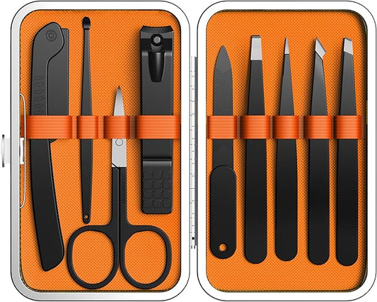 Yougai Tweezers – Yougai 9 Pcs Tweezers Set for Facial Hair Women with Travel Case, Professional Stainless Steel Eyebrow Tweezers Kit Great Precision Tweezers for Daily Beauty Tool