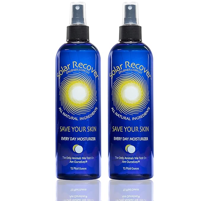 SolarRecover Face Mists – Solar Recover After Sun Moisturizing Spray 2 Pack (12 Ounce Each) - Hydrating Facial & Body Mist - 2460 Sprays of Sunburn Relief With Vitamin E & Calendula - Lotion Delivered in Water For Healthy Skin