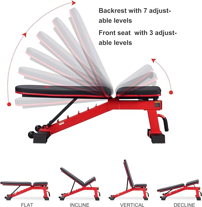 Top Pick – DERACY Adjustable Weight Bench for Full Body Workout