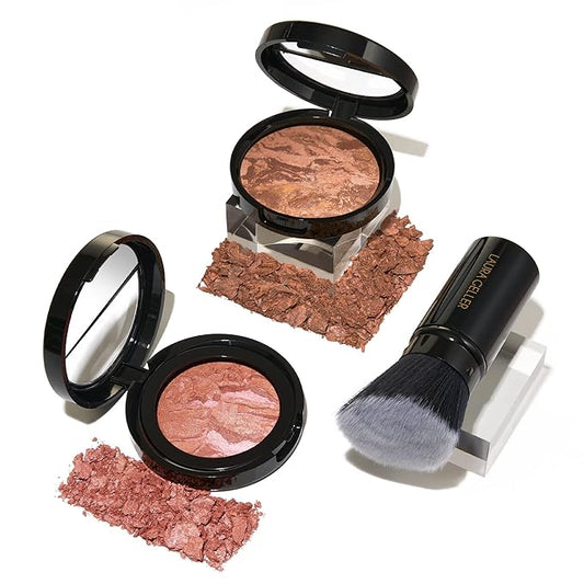 LauraGeller Blush – LAURA GELLER NEW YORK Blush-n-Glow Kit (3 PC): Baked Balance-N-Glow Illuminating Powder Foundation, Tan + Retractable Kabuki Brush + Baked Blush-N-Brighten, Pink Grapefruit