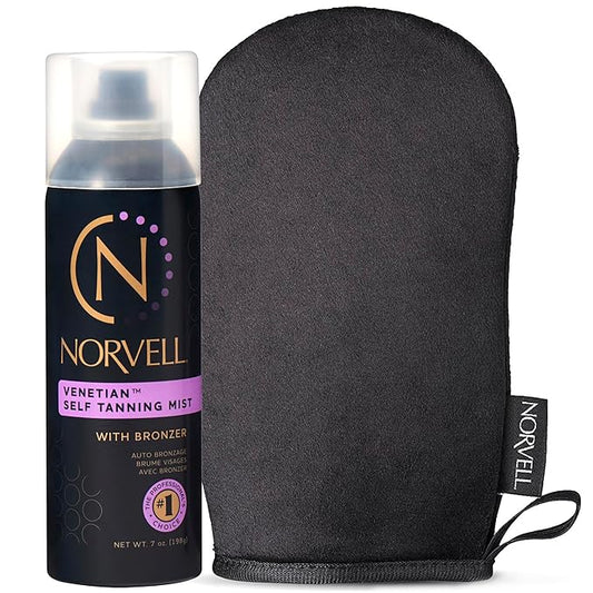 Norvell Body Self-Tanners – Norvell Venetian Sunless Tanning Bundle: Aerosol Spray Solution Mist with Bronzer for Instant Sun Kissed Glow, 7 fl