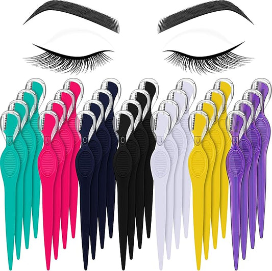 Mudder Disposable Razors – Mudder 28 Pcs Eyebrow Razor Knife Shaver Trimmer Shaver Multipurpose Exfoliating Tool Facial Hair Removal for Women Valentine Gift Giving(Multi-Colors)