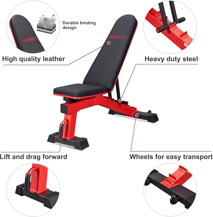Top Pick – DERACY Adjustable Weight Bench for Full Body Workout