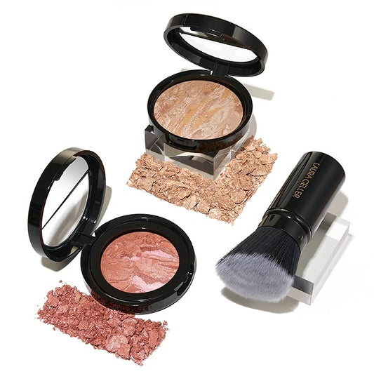 LauraGeller Blush – LAURA GELLER NEW YORK Blush-n-Glow Kit (3 PC): Baked Balance-N-Glow Illuminating Powder Foundation, Fair + Retractable Kabuki Brush + Baked Blush-N-Brighten, Pink Grapefruit