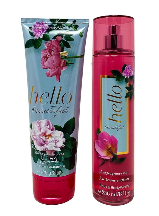 Bath+%26+Body+Works Sets & Kits – Bath & Body Works Bath and Body Works - Hello Beautiful - Gift Set - Fine Fragrance Mist & Body Cream - 2020 Full Size