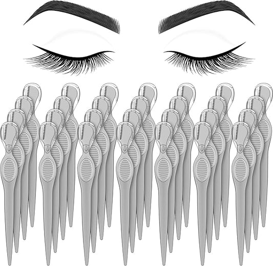 Mudder Disposable Razors – Mudder 28 Pcs Eyebrow Razor Knife Shaver Trimmer Shaver Multipurpose Exfoliating Tool Facial Hair Removal for Women Valentine Gift Giving(Gray)