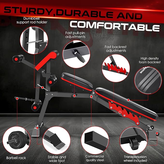Top Pick – BODYRHYTHM Multifunctional Weight Bench with Leg Extension and