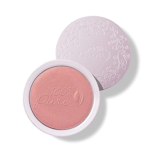 100Pure Blush – 100% PURE Powder Blush (Fruit Pigmented), Mimosa, Soft Shimmery Finish, Nourishes Skin w/Rosehip Oil, Cocoa Butter, Natural Makeup (Light Coral) - 1