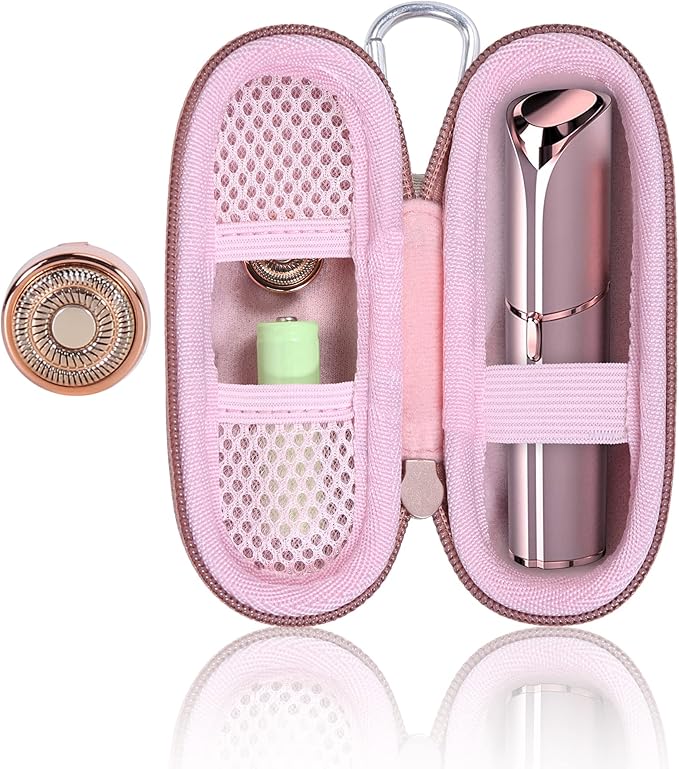 co2CREA Replacement Heads – co2CREA Hard Case and Replacement Head Compatible with Finishing Touch Flawless Facial Hair Remover Electric Face Razor for Women (Rose Gold Case + Replacement Head)