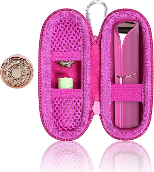 co2CREA Accessories – co2CREA Hard Case and Replacement Head Compatible with Finishing Touch Flawless Facial Hair Remover Electric Face Razor for Women (Pink Crystal Case + Replacement Head)
