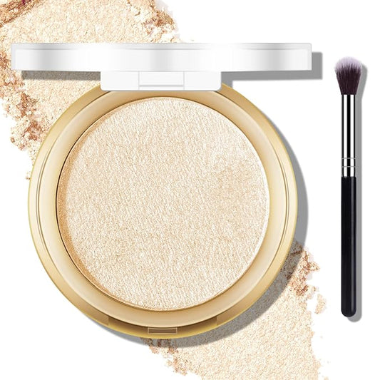 Baked Highlighter Powder Palette, Makeup Highlighter Powder Palette Sun Glow
