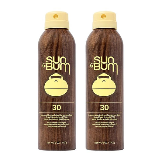 SunBum Body Sunscreens – Sun Bum Original SPF 30 Sunscreen Body Spray | Broad Spectrum Moisturizing Sunblock with Vitamin E | Hawaii 104 Act Compliant (Octinoxate & Oxybenzone Free) | 2 Pack, 6 oz