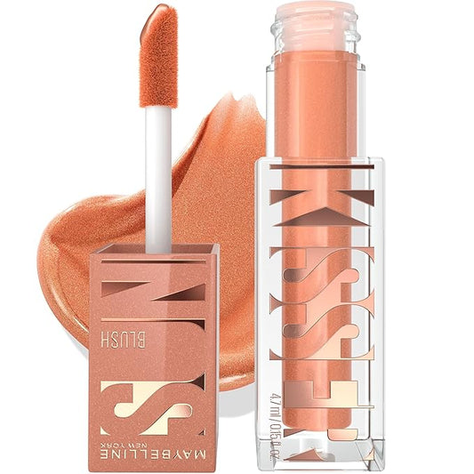 MAYBELLINENEWYORK Blush – Maybelline Sunkisser Multi-Use Liquid Blush and Bronzer, Blendable, Longwear, Glowy Make Up, Sun Tempt, 1 Count